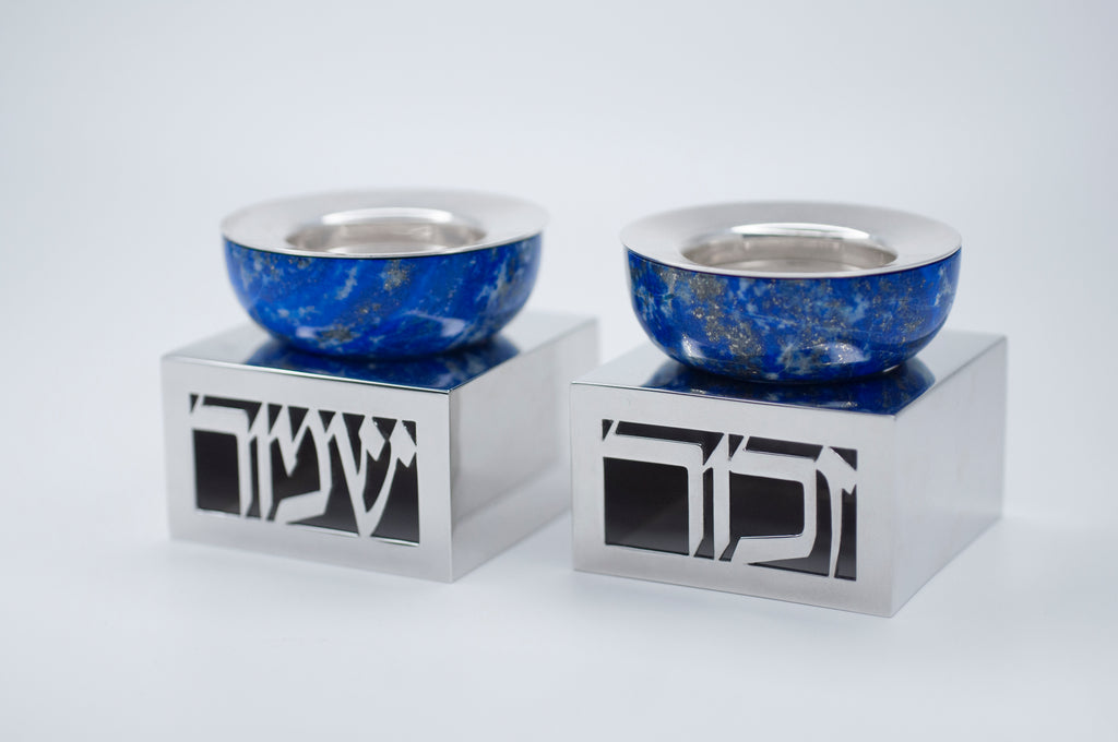 Campbeltown Loch & Ileach セット (クリスタル) Agate ROUND BALL CANDLESTICKS from Itzhak Luvaton