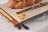 Shabbat table setting with Itzhak Luvaton's challa board