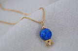 POMEGRANATE & SHAPED BLUE LAPIS LAZULI STONE NECKLACE