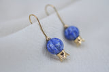 POMEGRANATE & SHAPED BLUE LAPIS LAZULI STONE EARRINGS