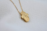 ENGRAVED DOUBLE HAMSA NECKLACE by Itzhak Luvaton