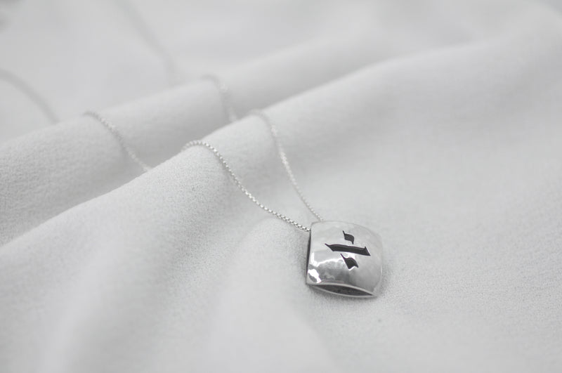 Hebrew LETTER GEO NECKLACE by Itzhak Luvaton