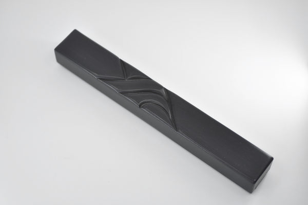 SCULPTURED SHIN EBONY WOOD MEZUZAH by Itzhak Luvaton