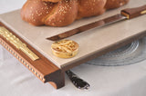 Shabbat table setting with Itzhak Luvaton's challa board and knife