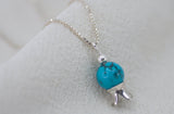 POMEGRANATE & TURQUOISE HOWLITE STONE NECKLACE by Itzhak Luvaton