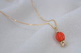 ‏‏POMEGRANATE & SHAPED RED HOWLITE STONE NECKLACE