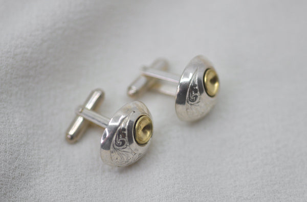 ROUND ENGRAVED CUFFLINKS by Itzhak Luvaton