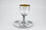 GRAPES GOBLET KIDDUSH CUP & PLATE made by Luvaton Itzhak