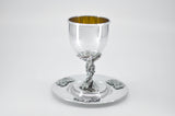 GRAPES GOBLET KIDDUSH CUP & PLATE made by Luvaton Itzhak