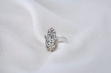 LARGE ENGRAVED HAMSA RING by Luvaton Itzhak