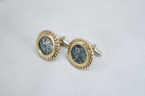 ROMAN GLASS CUFFLINKS by Itzhak Luvaton