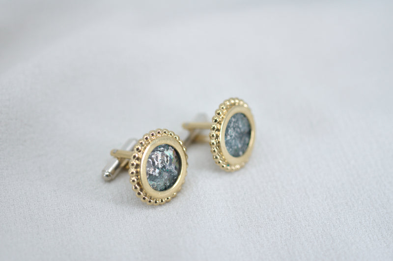 ROMAN GLASS CUFFLINKS by Itzhak Luvaton