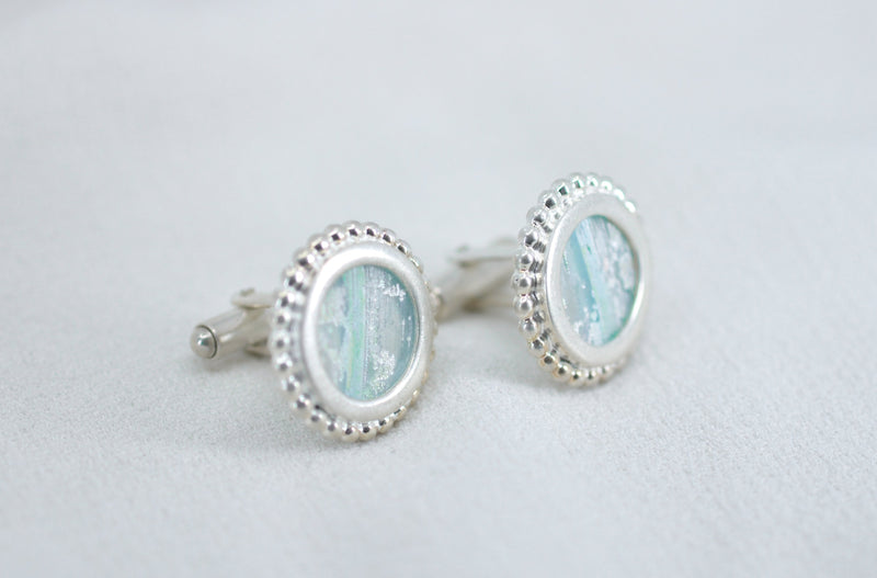 ROMAN GLASS CUFFLINKS by Itzhak Luvaton