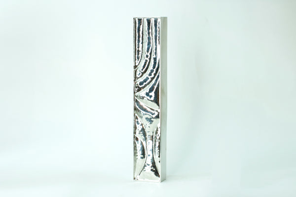 SCULPTURED MEZUZAH - RHODIUM PLATED 'SHIN'