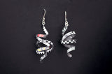 Curly Earrings - Black and White