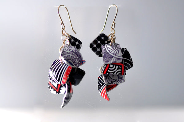 Parts Earrings - Black and White