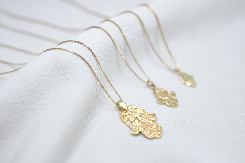 ENGRAVED HAMSA NECKLACE by Luvaton Itzhak