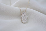 LARGE ENGRAVED DOUBLE HAMSA NECKLACE by Itzhak Luvaton