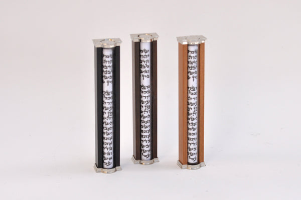 Itzhak Luvaton plexiglas pipe mezuza and wood