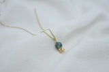 ‏‏POMEGRANATE & AFRICAN TURQUOISE STONE NECKLACE