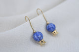 ‏‏‏‏POMEGRANATE & SHAPED BLUE LAPIS LAZULI STONE EARRINGS