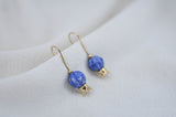 ‏‏‏‏POMEGRANATE & SHAPED BLUE LAPIS LAZULI STONE EARRINGS