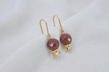 POMEGRANATE & RED CARNELIAN STONE EARRINGS by Itzhak Luvaton