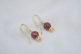 POMEGRANATE & RED CARNELIAN STONE EARRINGS by Itzhak Luvaton