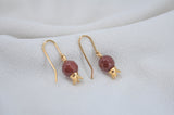 POMEGRANATE & RED CARNELIAN STONE EARRINGS by Itzhak Luvaton