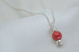 ‏‏POMEGRANATE & RED CORAL STONE NECKLACE