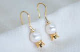 POMEGRANATE & WHITE PEARL EARRINGS by Itzhak Luvaton