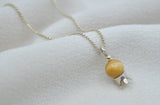 ‏‏POMEGRANATE & YELLOW MOOKAITE STONE NECKLACE