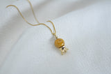 ‏‏POMEGRANATE & YELLOW MOOKAITE STONE NECKLACE