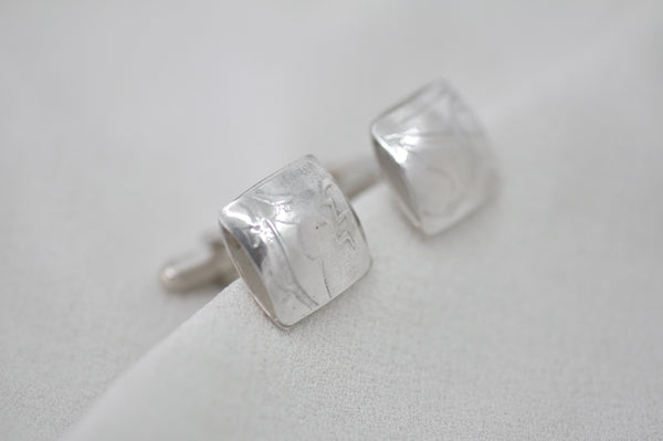 DOUBLE SQUARE HAMMERED GEO CUFFLINKS by Itzhak Luvaton